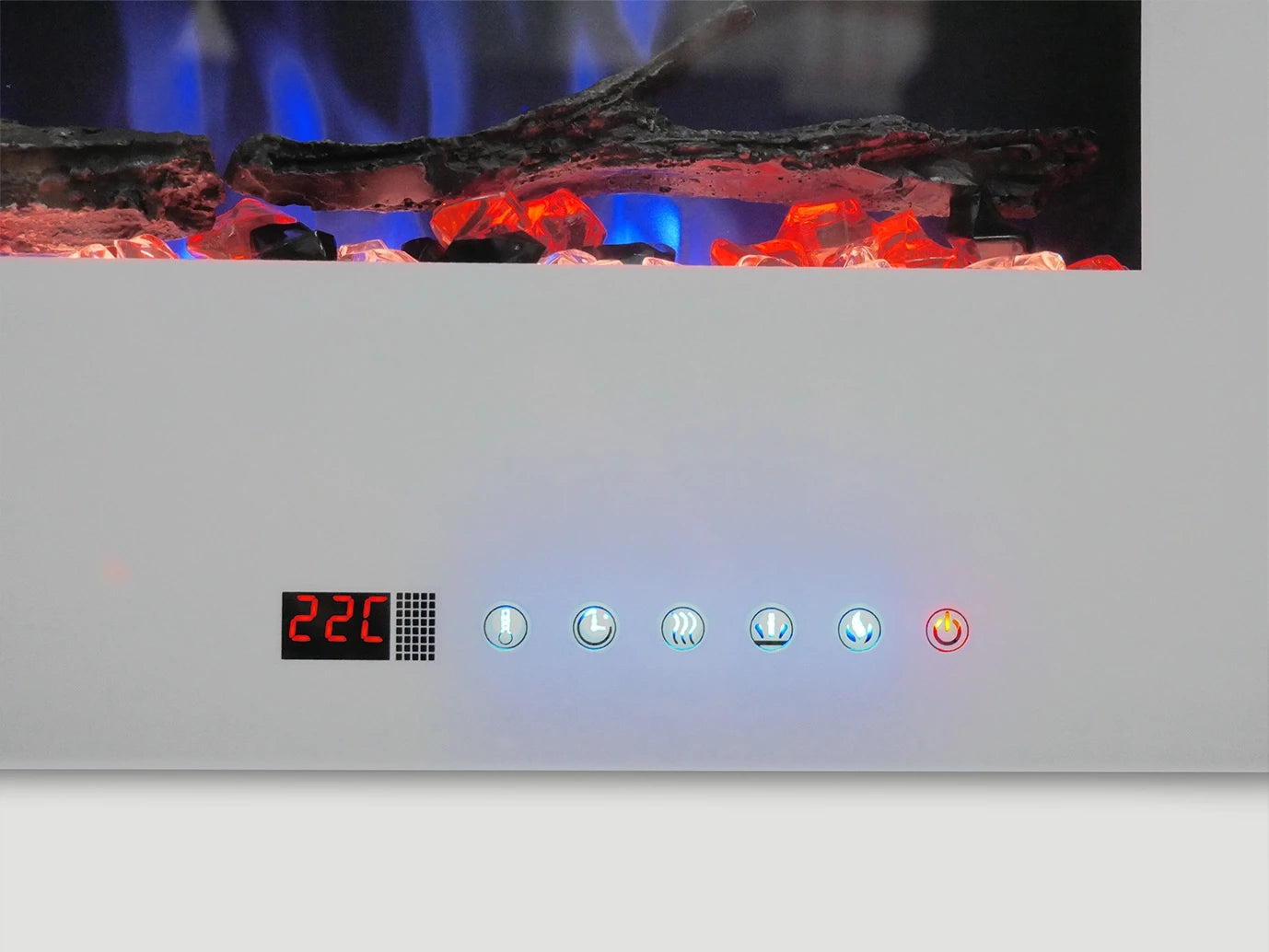 Azurite 127 cm - Witte Elektrische Wandhaard