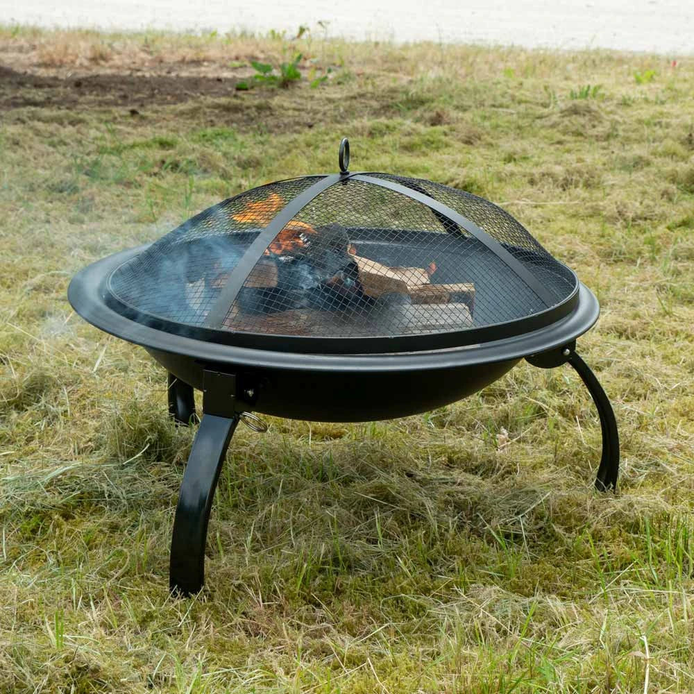 Tulum Brasero avec Grille et Couvercle en Maille - Bonfire