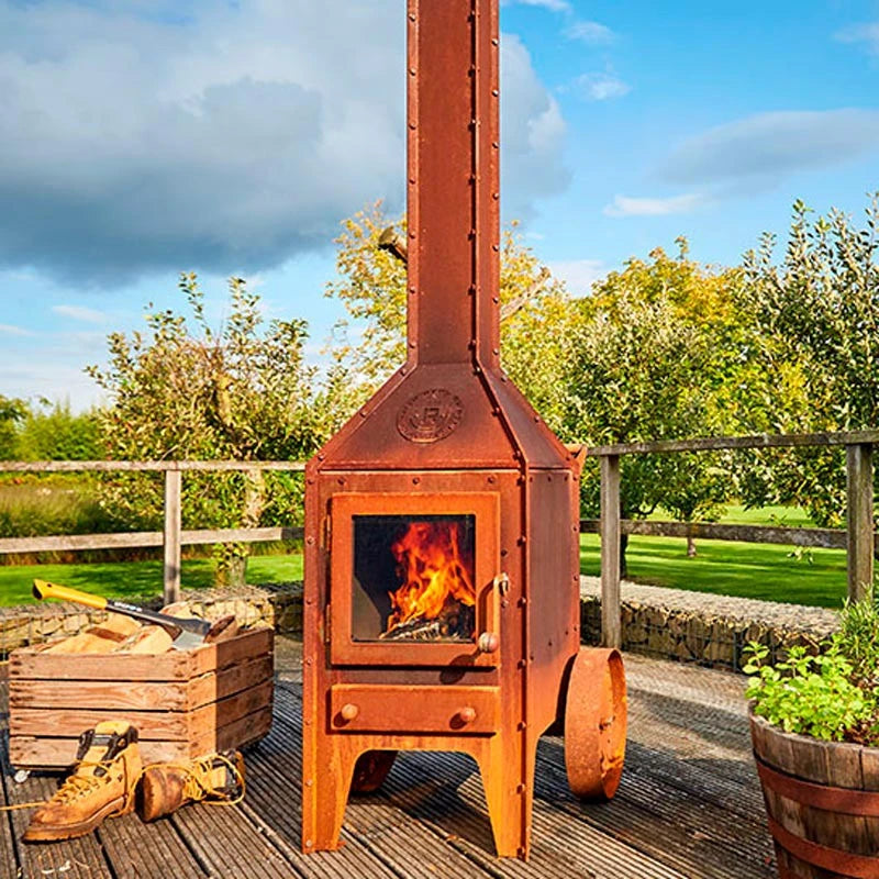 Bijuga Rusty Steel Garden Fireplace