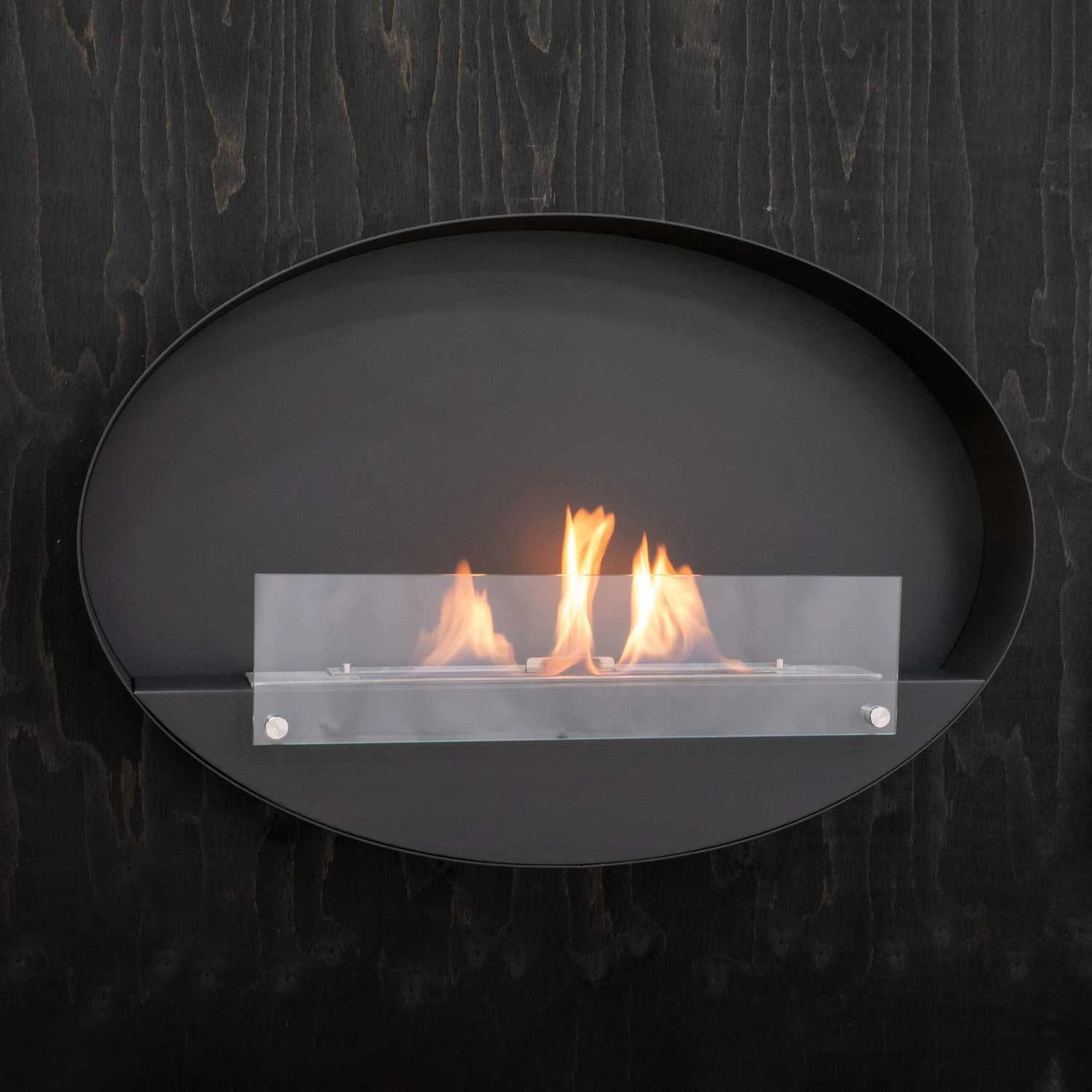 Maryland - zwarte ovale bio-ethanol wandhaard