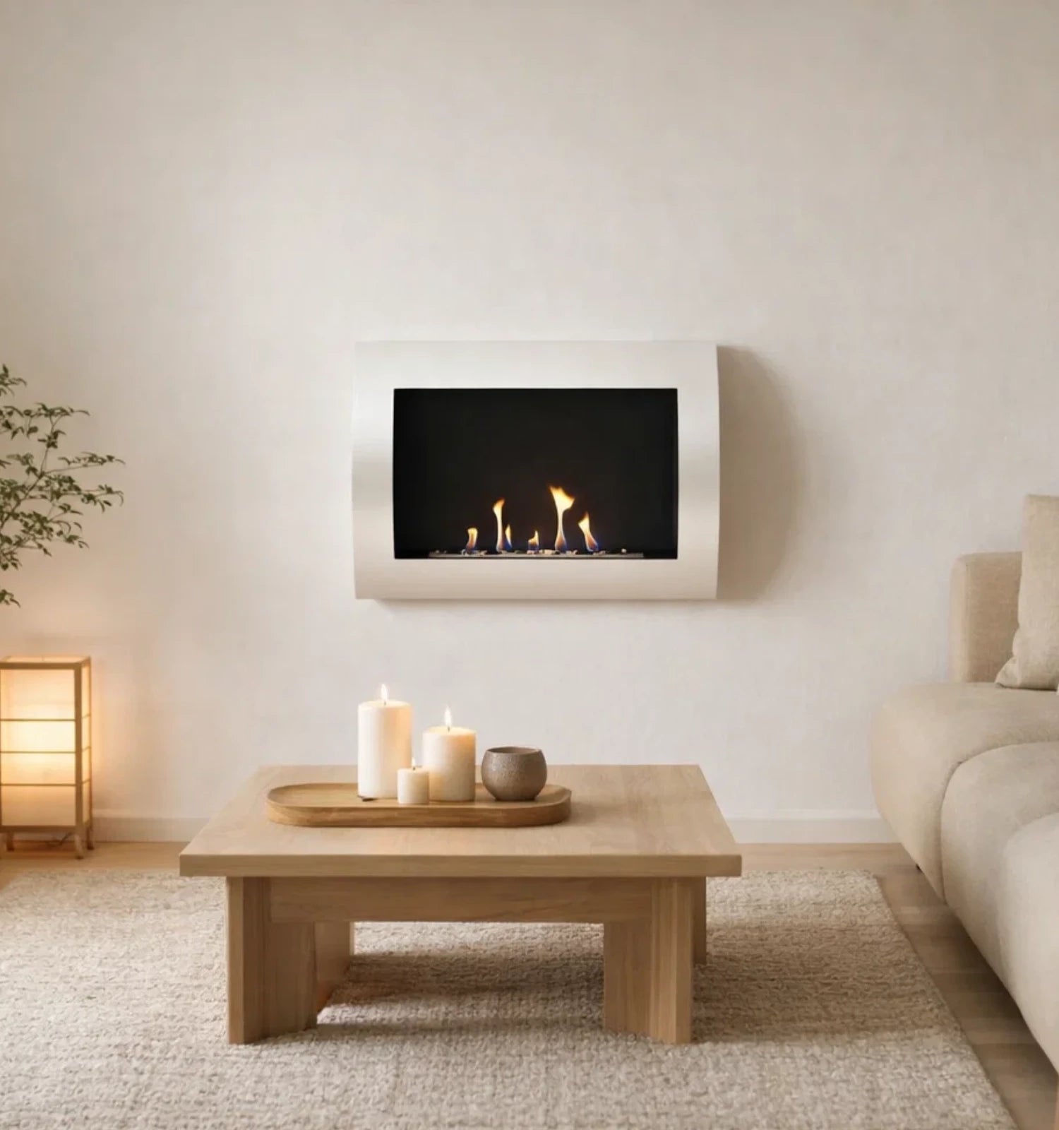 Ocean - Goedkope bio-ethanol wandhaard - Wit