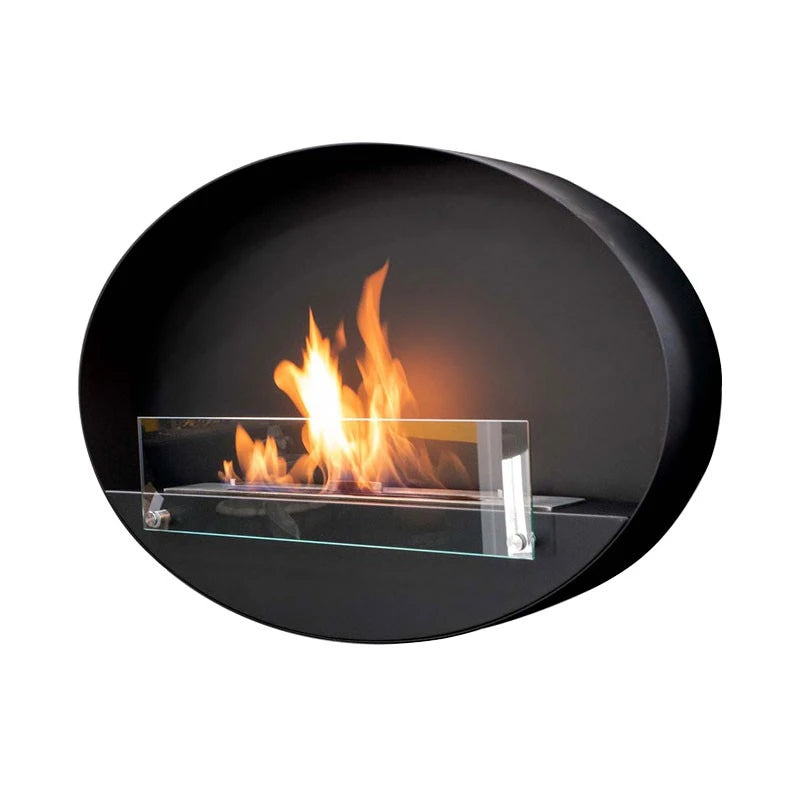 Maryland - zwarte ovale bio-ethanol wandhaard