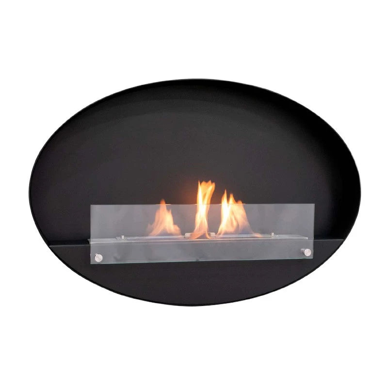 Maryland - zwarte ovale bio-ethanol wandhaard