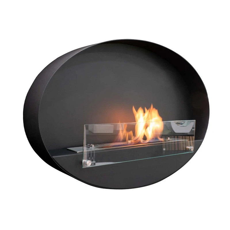 Maryland - zwarte ovale bio-ethanol wandhaard