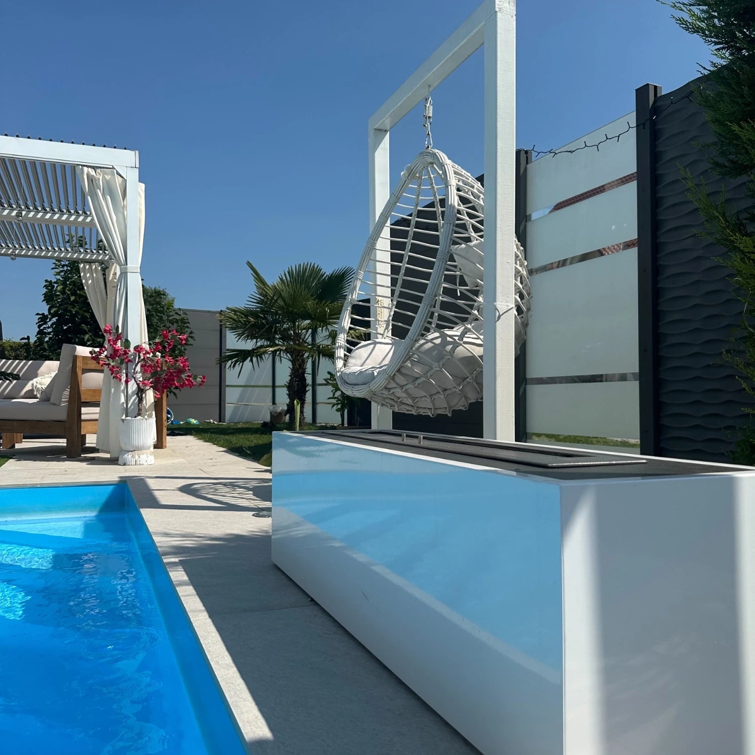 Cheminée Bioéthanol Blanche au Sol