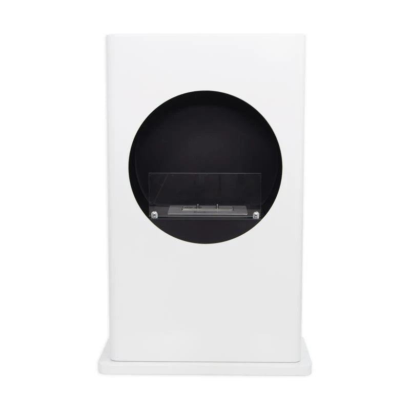Cheminée Bioéthanol Blanche Découpe Ronde