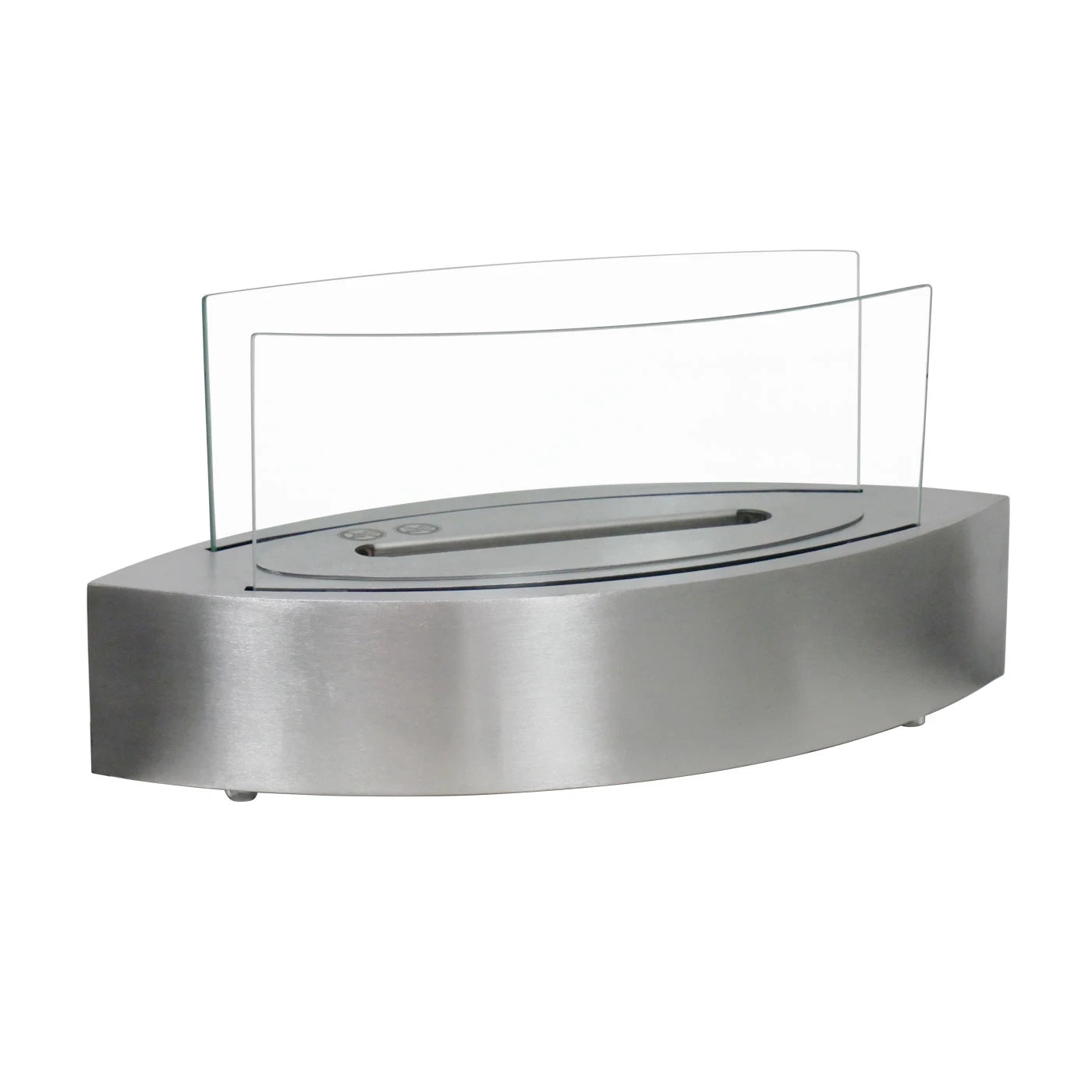 Cheminée bioéthanol ovale avec table – Acier