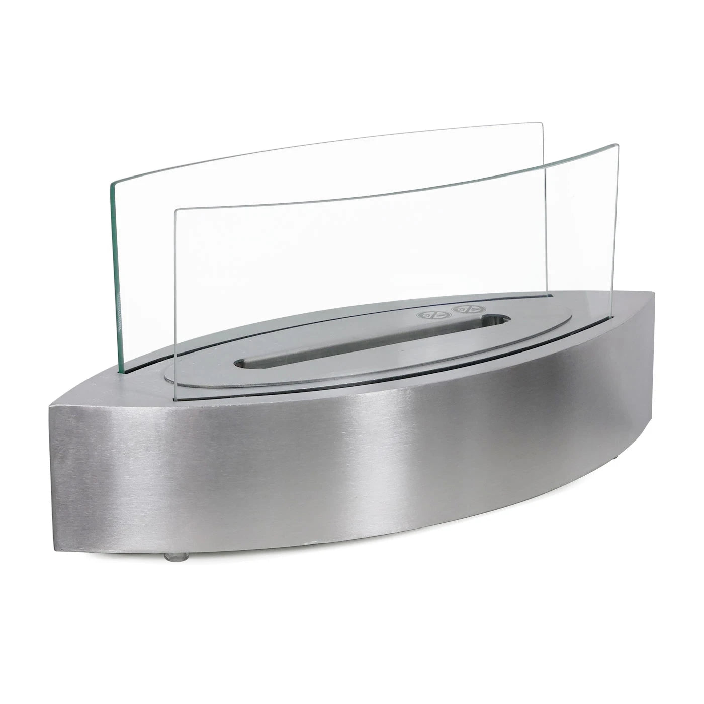 Cheminée bioéthanol ovale avec table – Acier