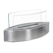 Cheminée bioéthanol ovale avec table – Acier