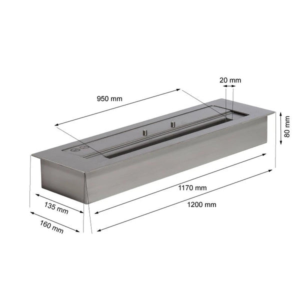 Superior 6 liter Bio-ethanol Brander - 120 cm