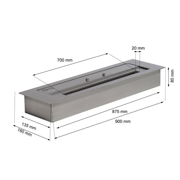 Superior 4,5 liter bio-ethanol brander - 90 cm