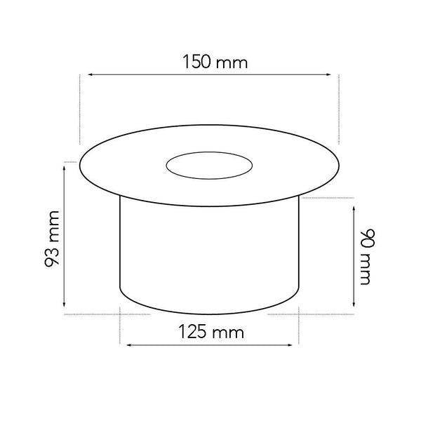 Ronde 0,9 liter bio-ethanol brander - Ø: 15 cm