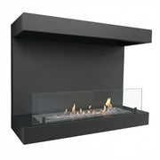 Dakota - Driezijdige bio-ethanol wandhaard 80 cm - Zwart