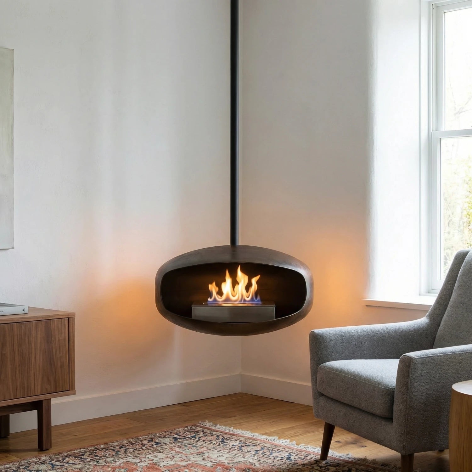 Hein and Haugaard Oxide UFO-50 ceiling-mounted bio fireplace
