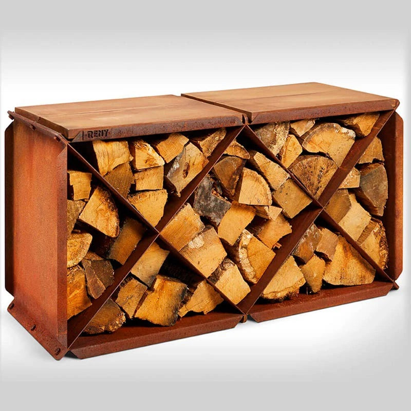 Corten steel firewood storage module BloXX