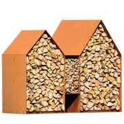Bruges 2 Houses Log Storage, a practical and stylish way to store firewood in outdoor spaces like gardens and patios