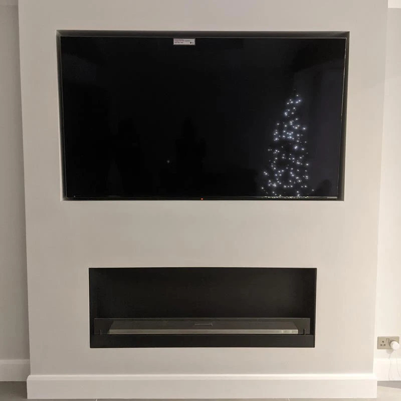 140 cm bio-ethanol inbouwhaard - Zwart