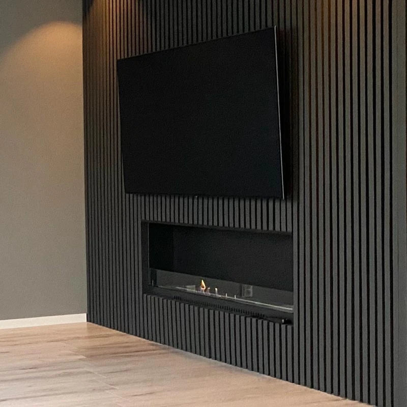 140 cm bio-ethanol inbouwhaard - Zwart