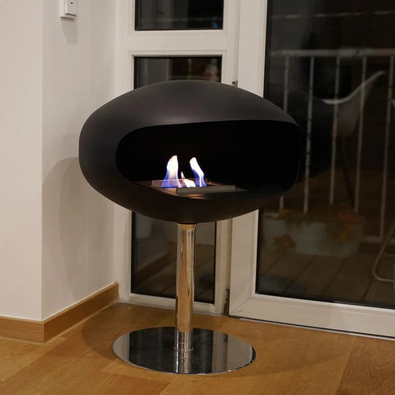 Cocoon Pedestal - Mat zwart met stalen voetstuk