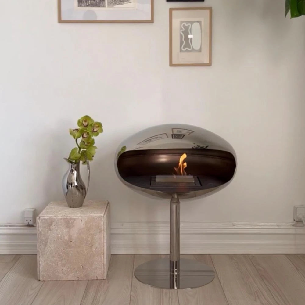 Cocoon Pedestal - Gepolijst staal met stalen voet