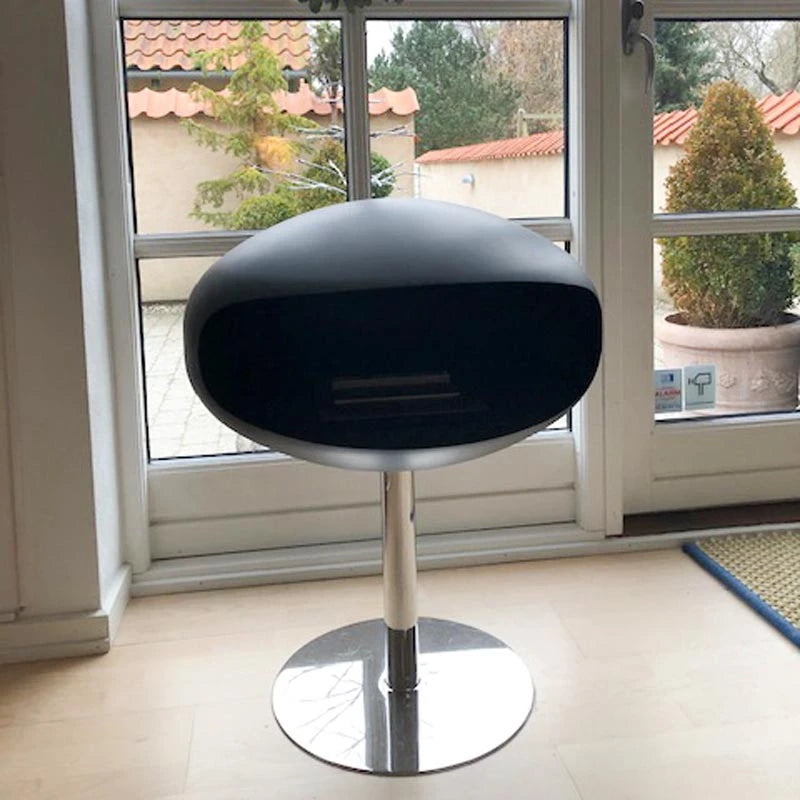 Cocoon Pedestal - Mat zwart met stalen voetstuk