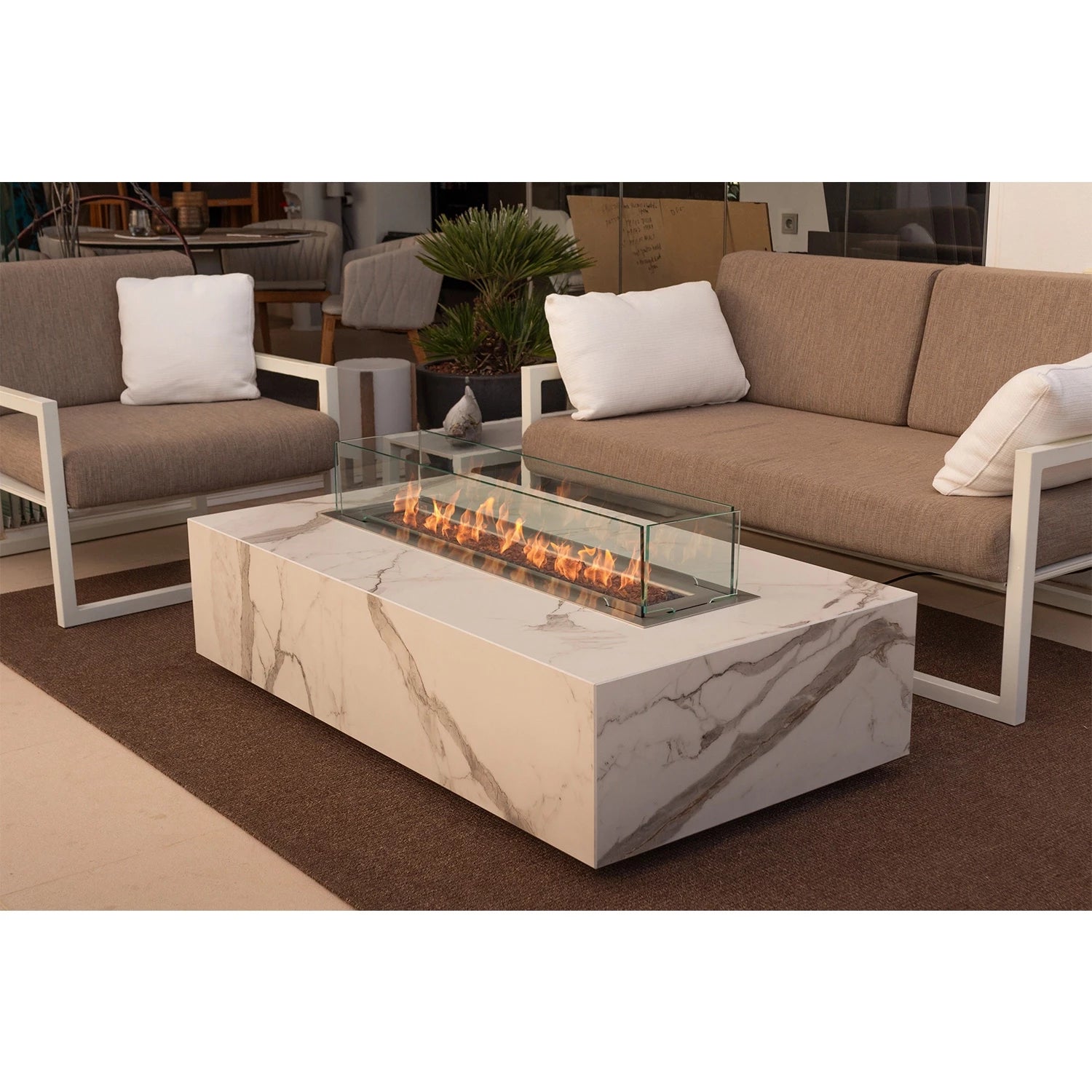 salontafel met bio-ethanol haard