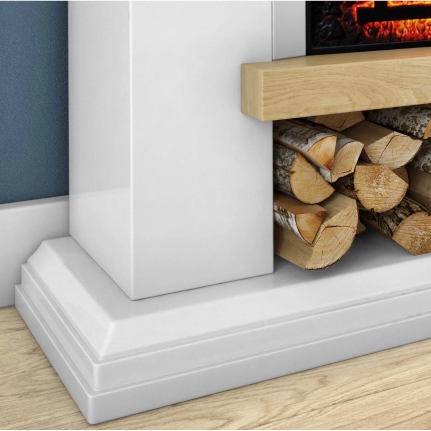 Shelford Freestanding Electric Fireplace - White