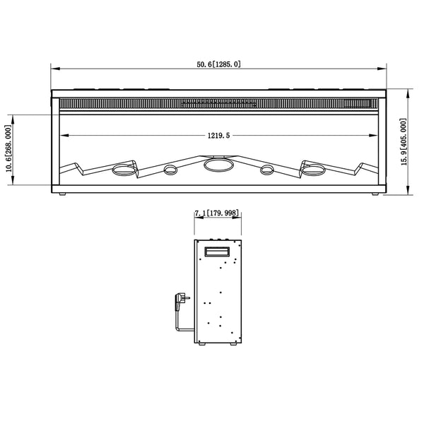 LED Classic elektrische inbouwhaard - 129 cm