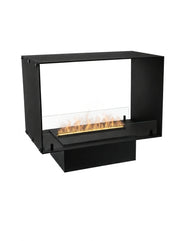 Foco Myst Two 800 built-in water vapour fireplace in black with realistic water vapour flames