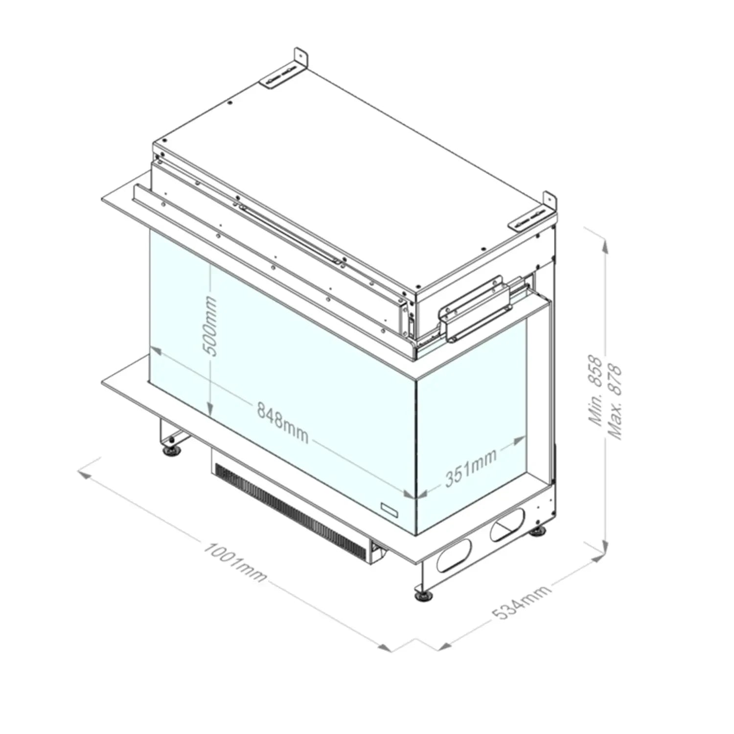 Dimplex e-MatriX 800-500 III Three-sided Water Vapour Fireplace