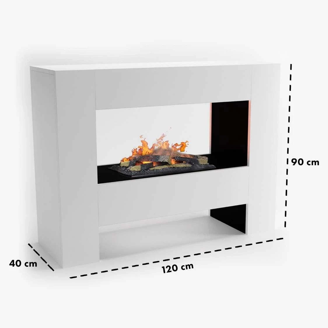 Fallada White - OMC 600 | Freestanding Water Vapour Fireplace