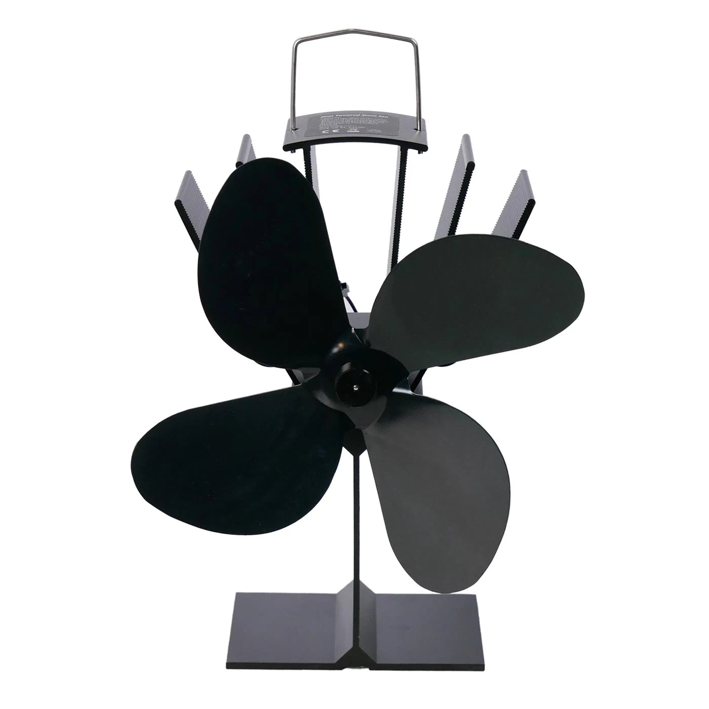 Heat-Powered Stove Fan - 4 Blades - Black Steel