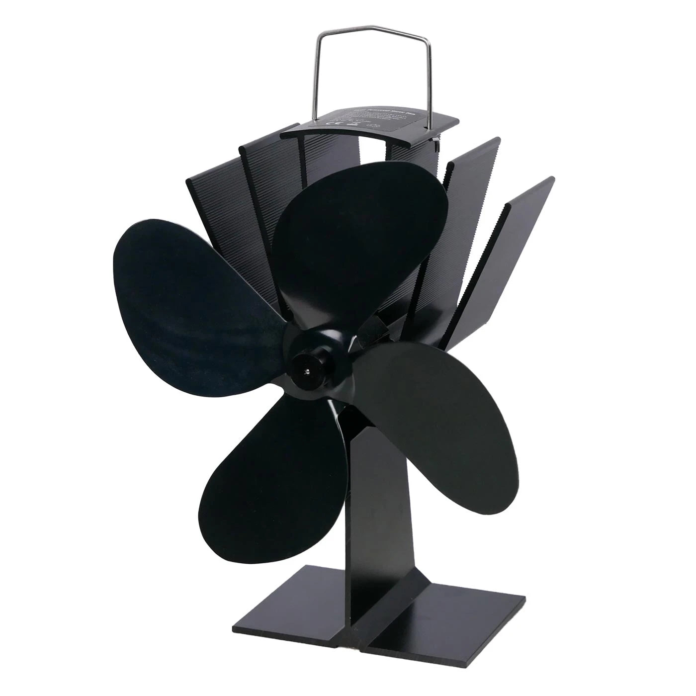 Heat-Powered Stove Fan - 4 Blades - Black Steel