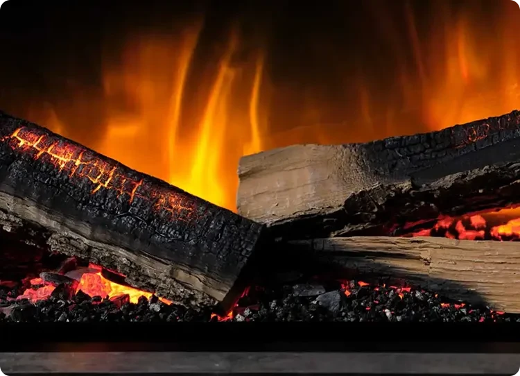 Cheminée électrique Flamerite Fires avec bûches incandescentes