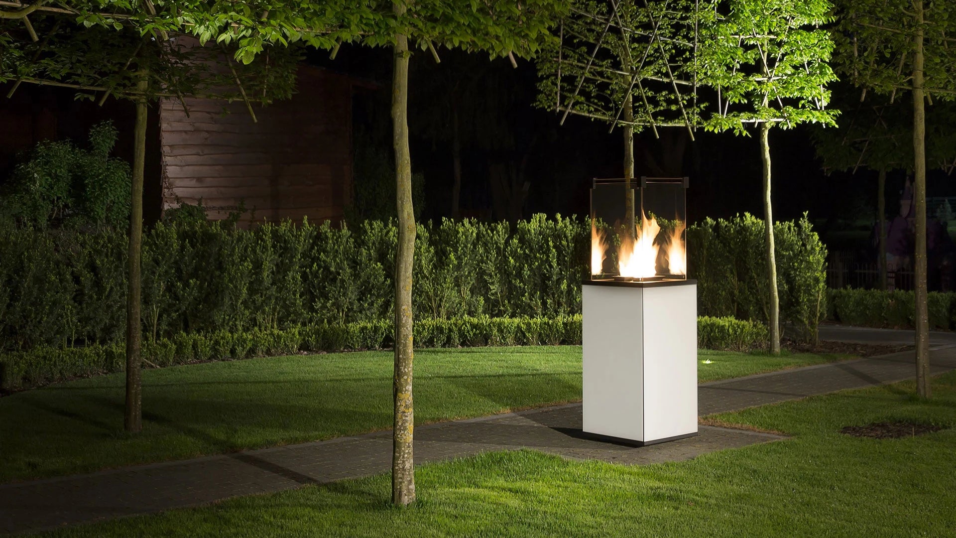 Deluxe Patio Outdoor Gas Fireplace - White