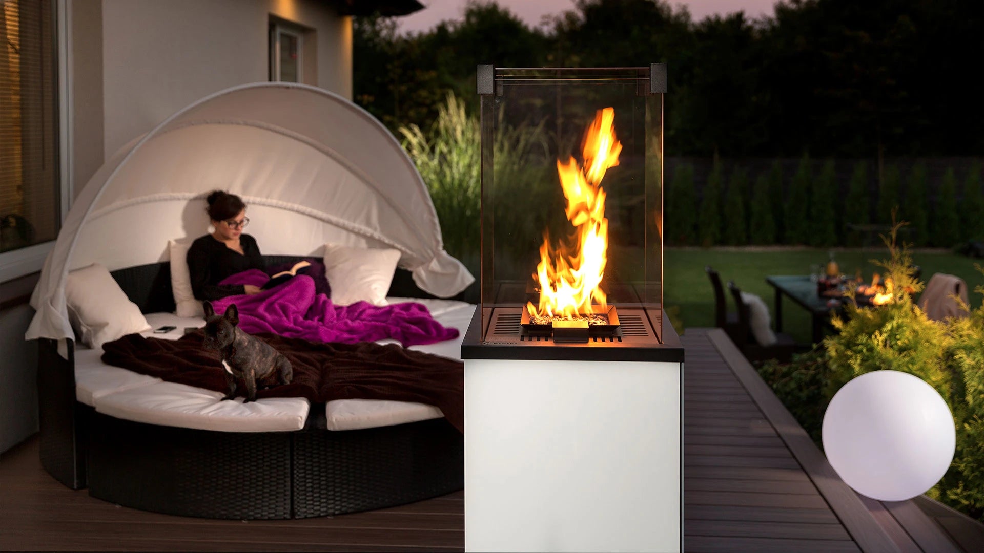 Deluxe Patio buitenhaard op gas - Wit