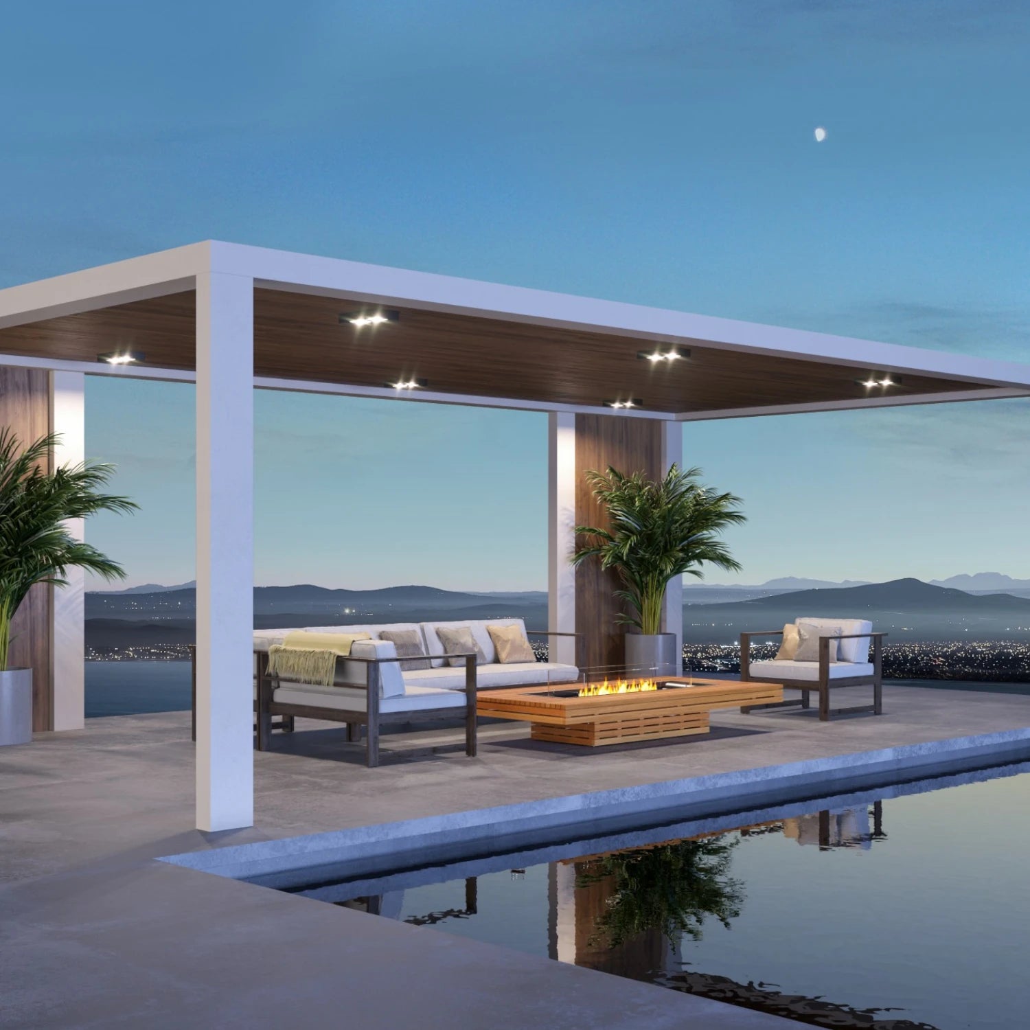Gin 90 Low - Teak Bioethanol Fire Pit