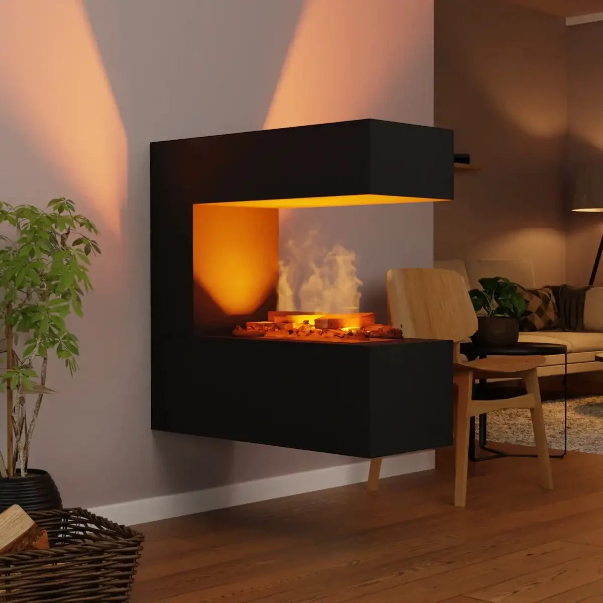 Schiller Wall Black - OMC 400 | Wall-mounted Water Vapour Fireplace