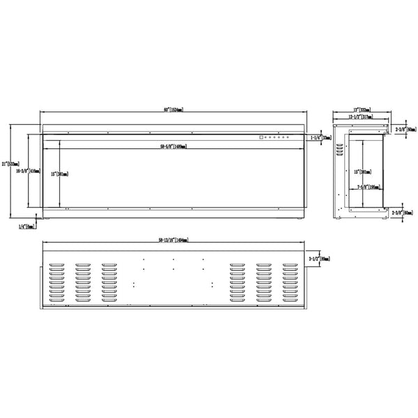 Aflamo Cheminée Électrique Or 152 cm
