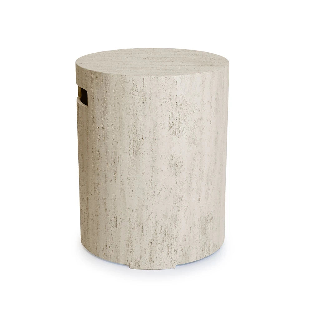 Enclosure Round Travertine – Gas Bottle Cover