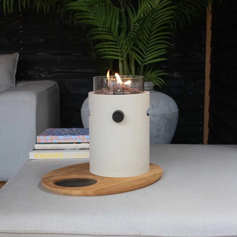 Lumi Beige Nacré - Cheminée à Gaz de Table