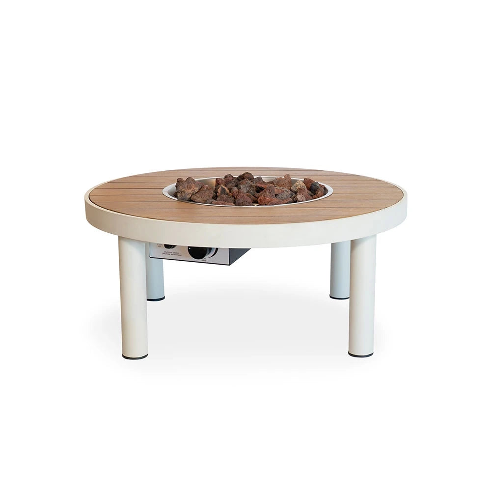 Riviera 80 Oester Beige – Ronde Gas Vuurtafel