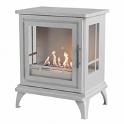 Nashville White freestanding bioethanol stove, studio product shot
