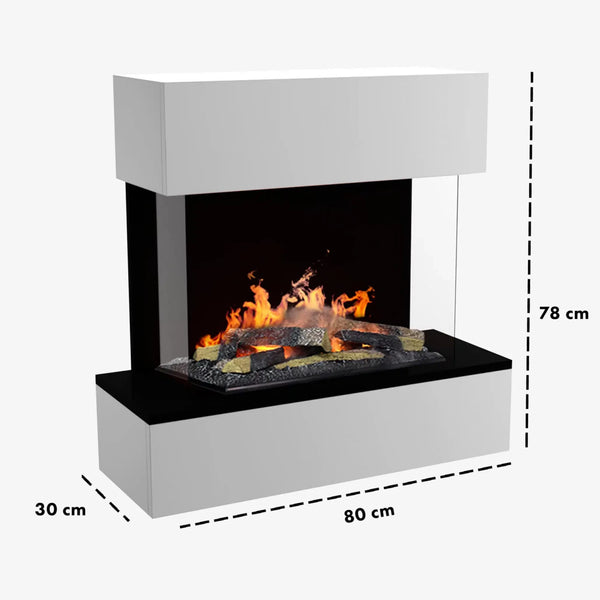 Hölderlin White - OMC 600 | Wall-mounted Water Vapour Fireplace