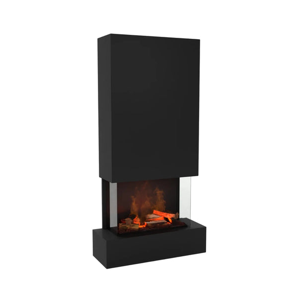 Hölderlin Tall Black OMC 600 – Wall-mounted Water Vapour Fireplace