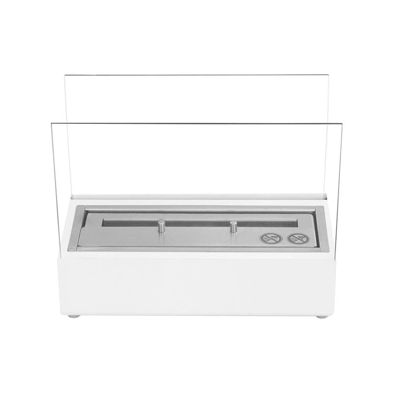 Bio-ethanol tafelhaard met glas - Wit