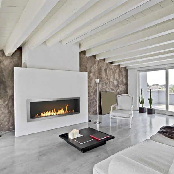 Icon Fires Slimline Firebox 1100 Acier Brossé