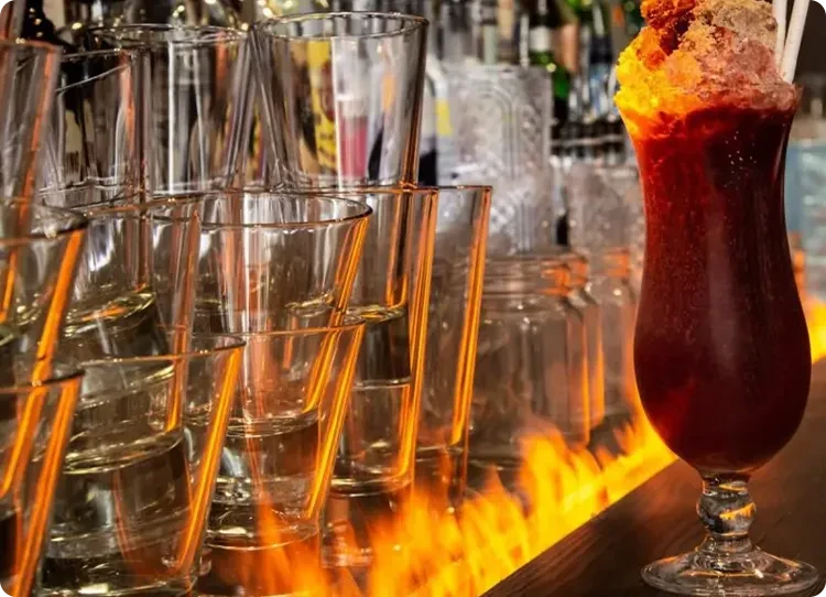 Waterdampbrander in een bar