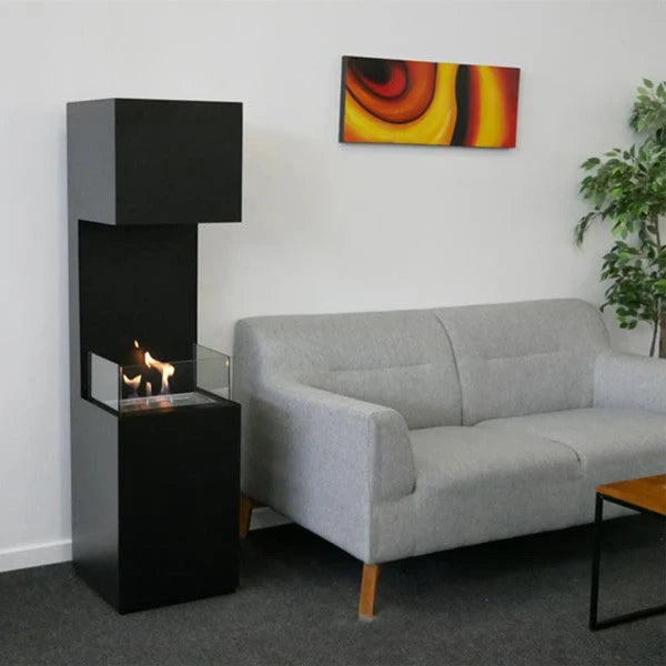 Open 3-zijdige bio-ethanol haard - Zwart