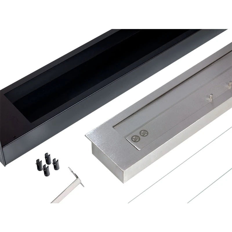 Cheminée bio encastrable double face de 60 cm - Noir